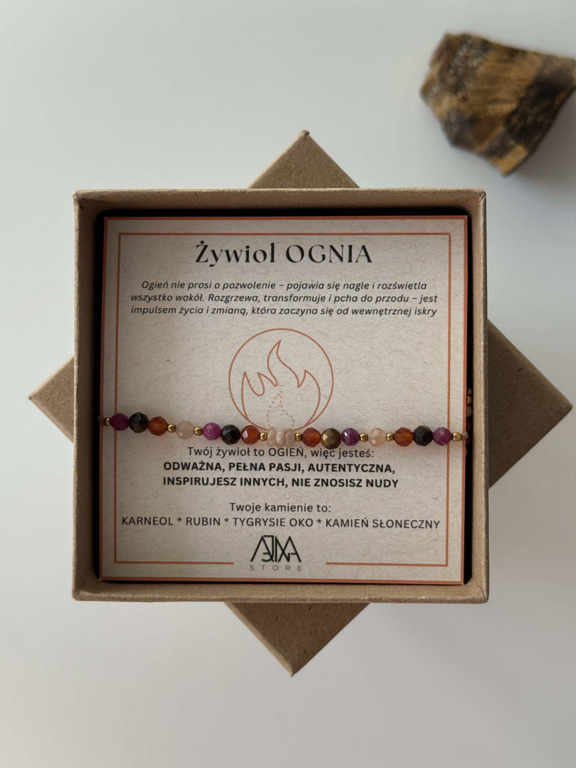 Bransoletka na nici żywioł OGNIA