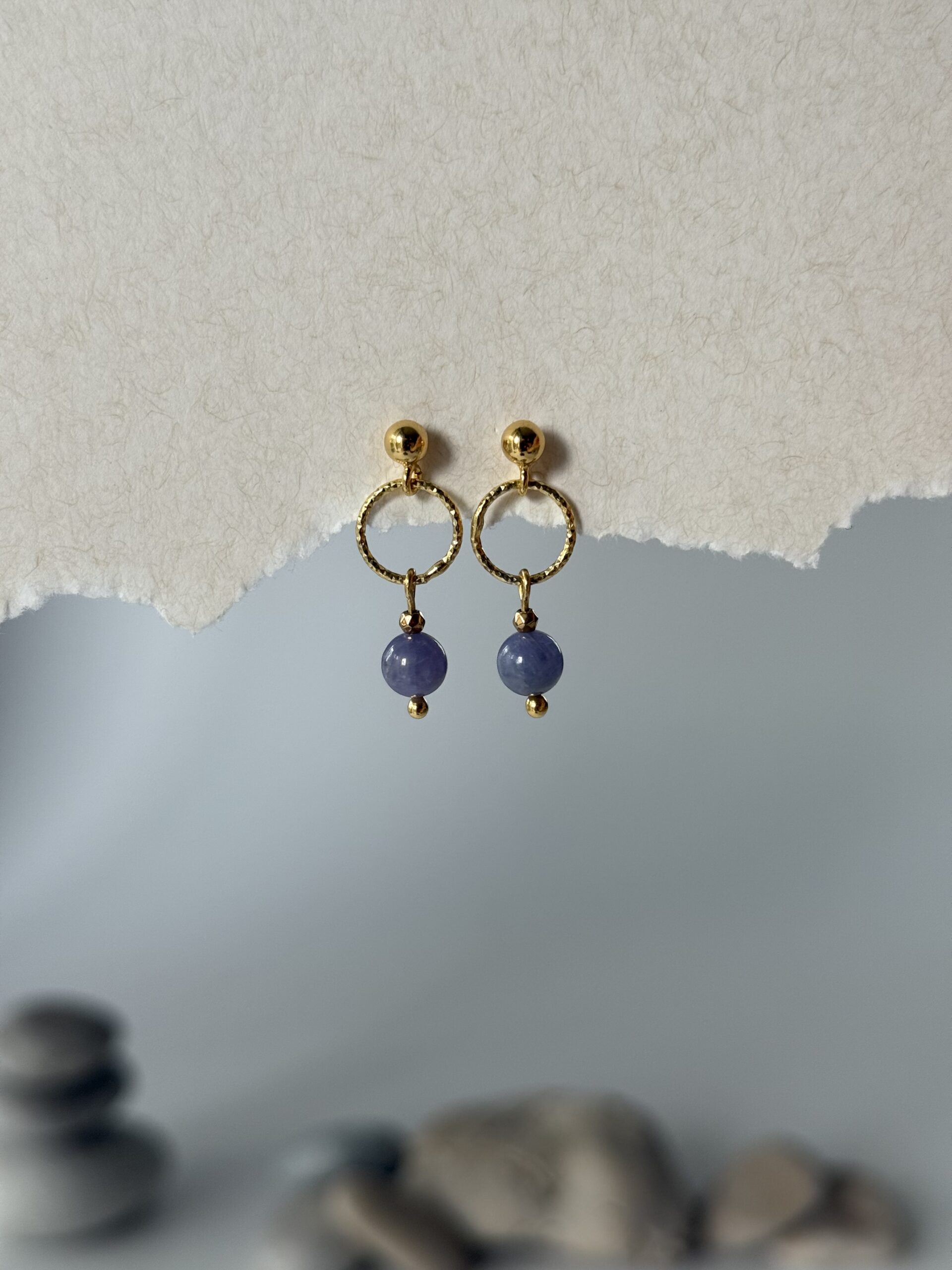 Kolczyki tanzanit żywioł POWIETRZA