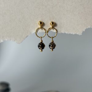 Kolczyki kwarc dymny żywioł ZIEMI