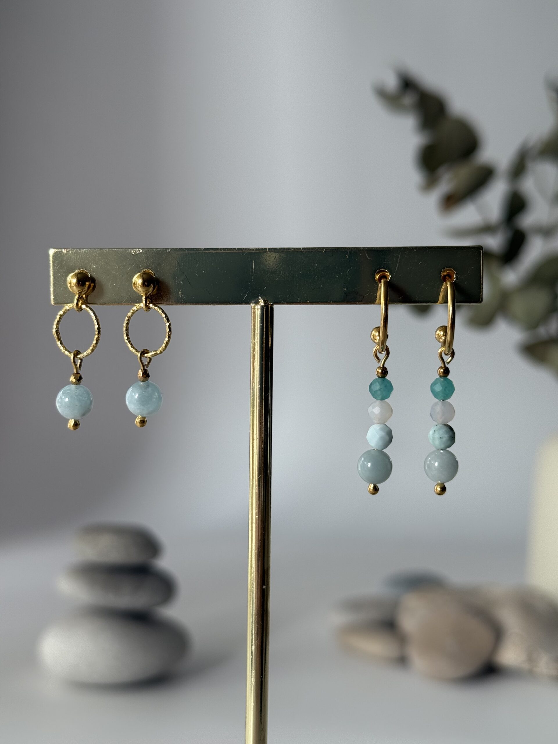 Kolczyki akwamaryn żywioł WODY - obrazek 2