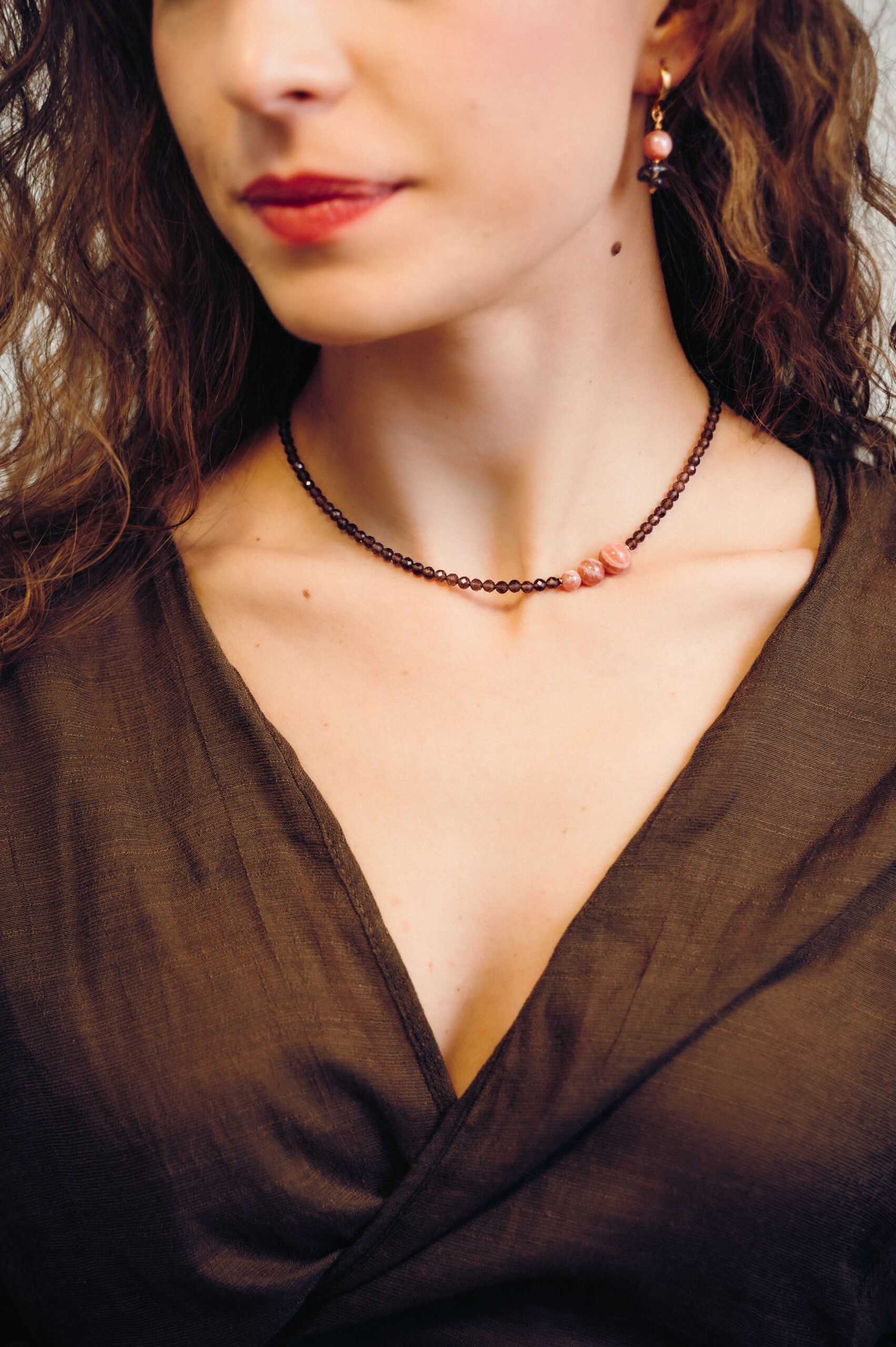 Naszyjnik choker POMARAŃCZOWA KREATYWNOŚĆ wersja 2 - obrazek 2