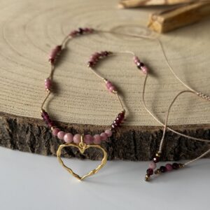 Naszyjnik na nici RÓŻOWA WIĘŹ No.02