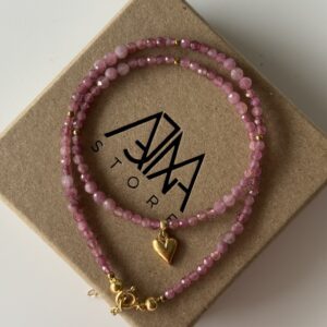 Naszyjnik choker RÓŻOWA WIĘŹ No.03 turmalin różowy