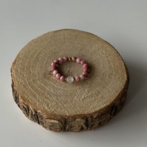 Pierścionek RÓŻOWA WIĘŹ No.03 rodonit, kwarc różowy