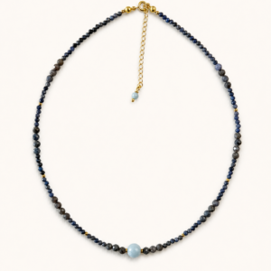 Naszyjnik choker Szafir, Angelit BLUE SKY DARK
