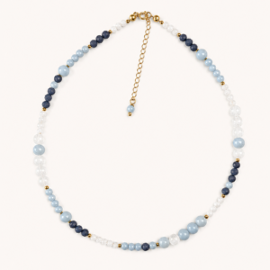 Naszyjnik choker Kamień księżycowy, Angelit, Szafir BLUE SKY
